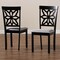 Baxton Studio Samwell Grey Upholstered and Dark Brown Wood 2-Piece Dining Chair Set 171-10954 - alternate 3